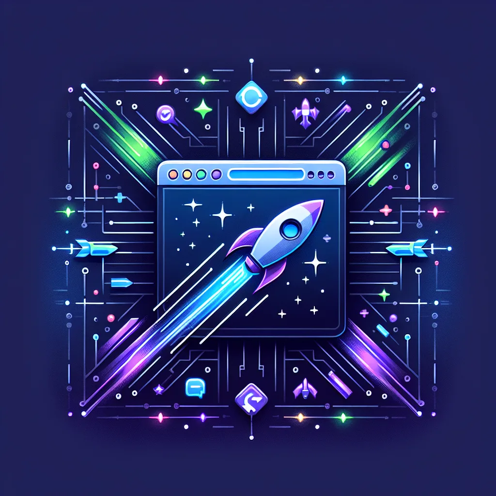 Illustration of a glowing browser window with arrow lines streaming toward it suggesting preload prefetch and preconnect resource hints